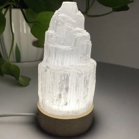 Natural selenite lamp