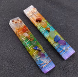 Rainbow Aura Selenite Wand