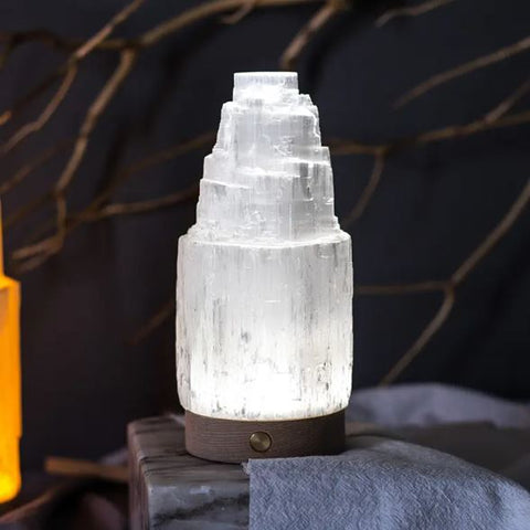 Small selenite natural lamp