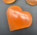 Peach Selenite Heart