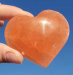 Peach Selenite Heart