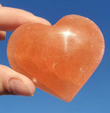 Peach Selenite Heart