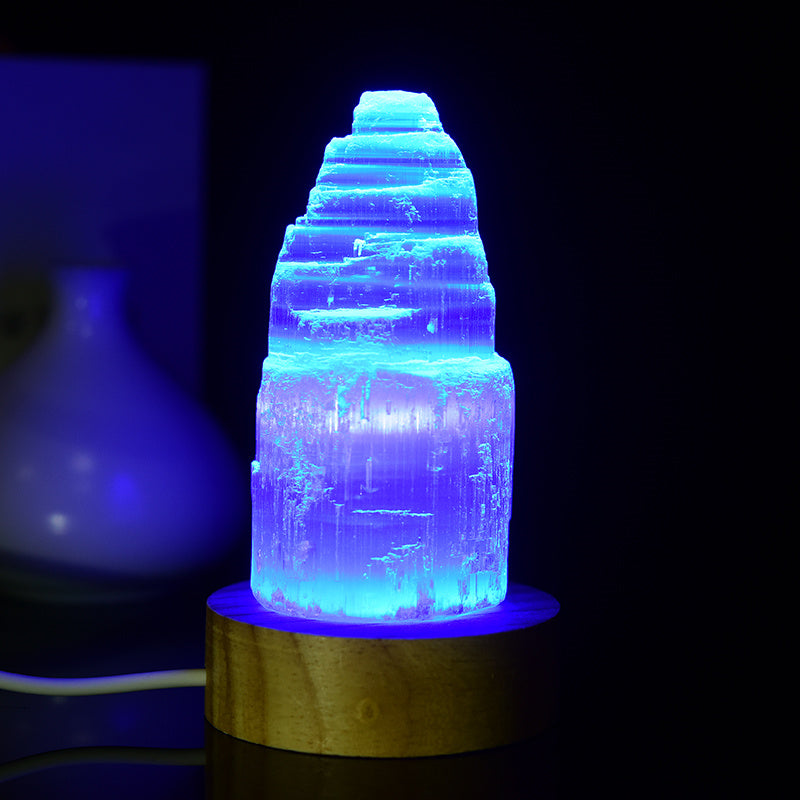 Selenite store lamp 3kg500 for the Living Room (or bedside) in the shape of a Column